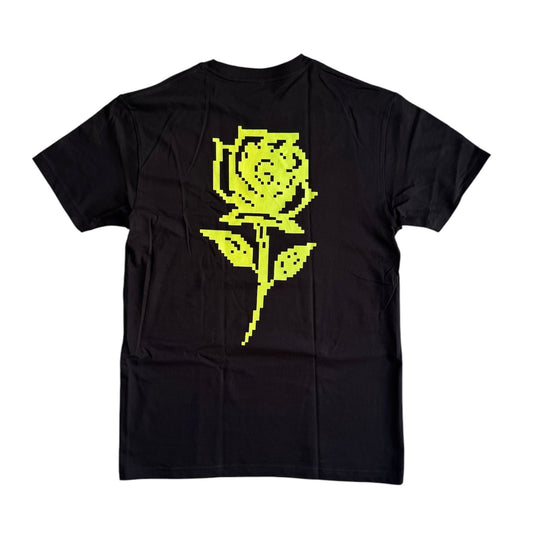 ‘Rose’ Tee Black/Lime