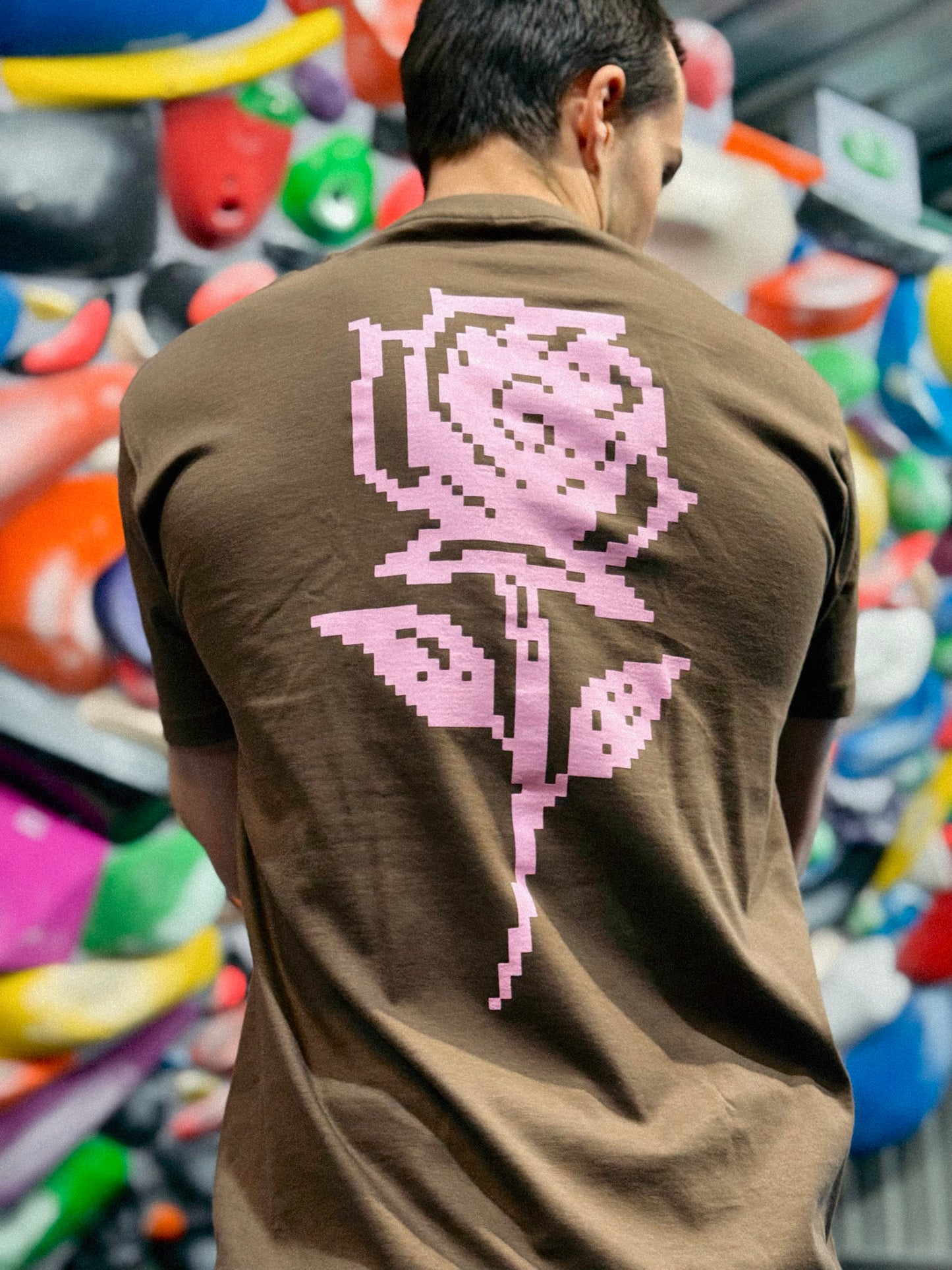 ‘Rose’ Tee Brown/Pink