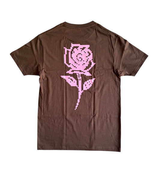 ‘Rose’ Tee Brown/Pink