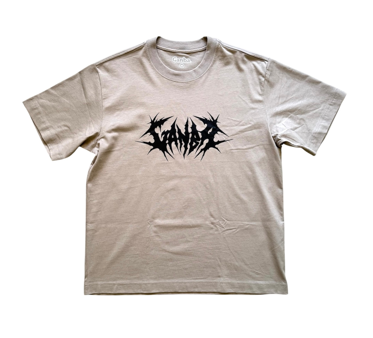 ‘Metal’ Tee Taupe/Black