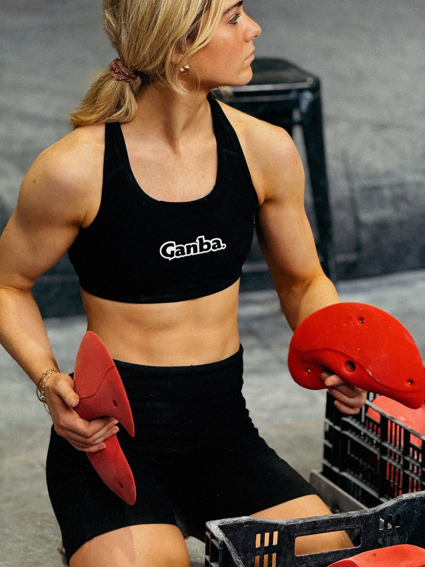 Women’s Cropped Active Top Black/White