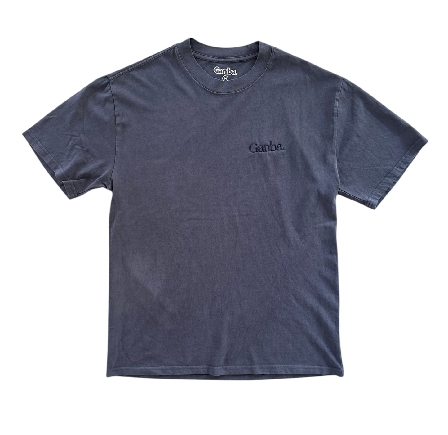 ‘Ganba’ Embroidered Tee / Slate
