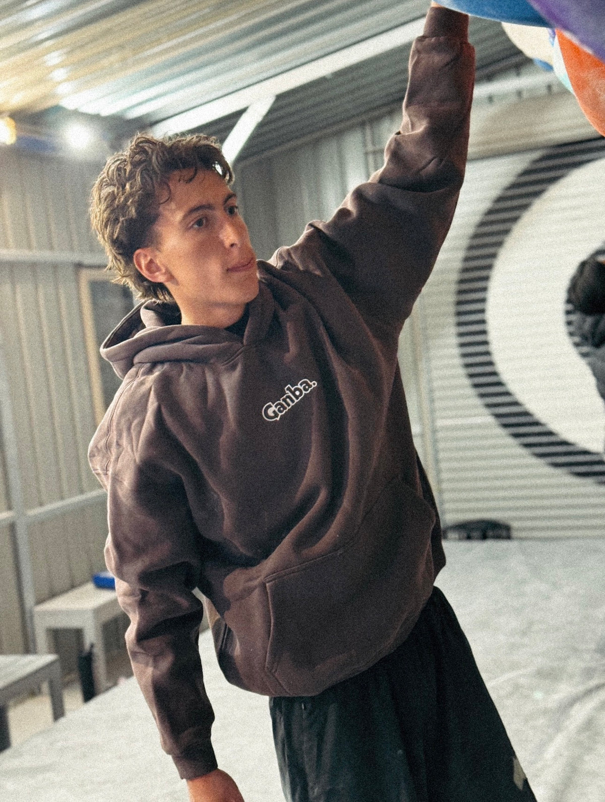 Embroidered Hoodie Chocolate