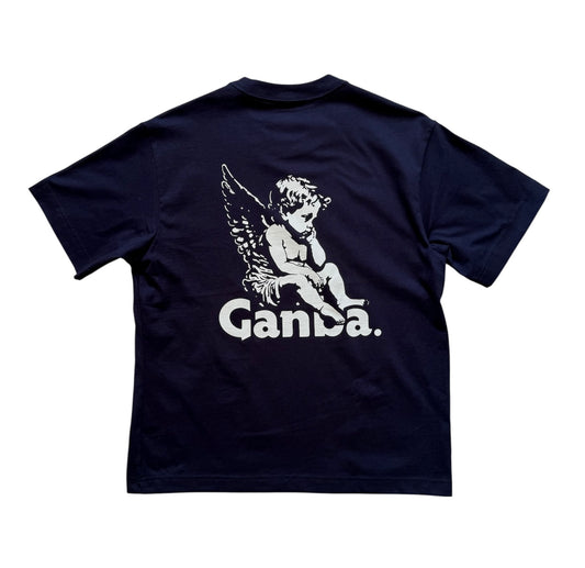 ‘Cherub’ Tee Ink Blue/Cream