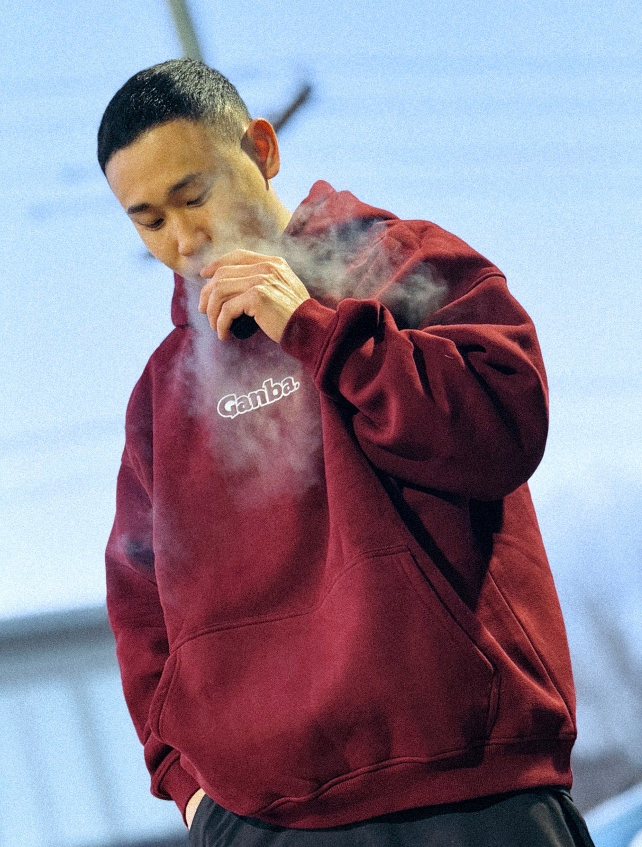 Embroidered Hoodie Burgundy