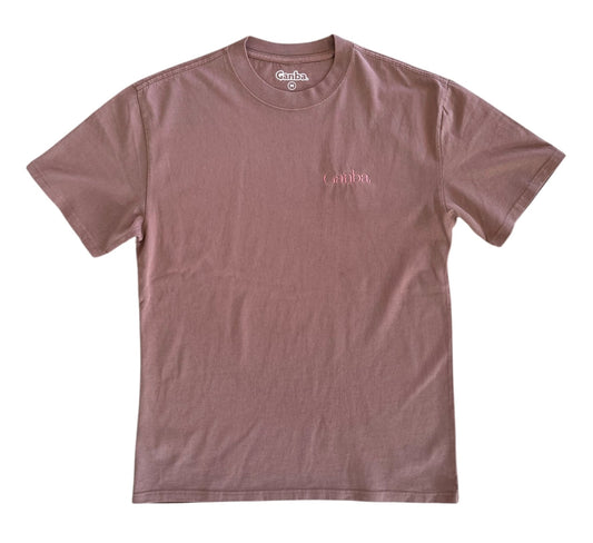 ‘Ganba’ Embroidered Tee / Blush